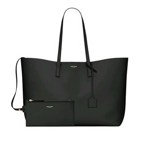 Authentic YSL East West Tote- Supple Black Leather